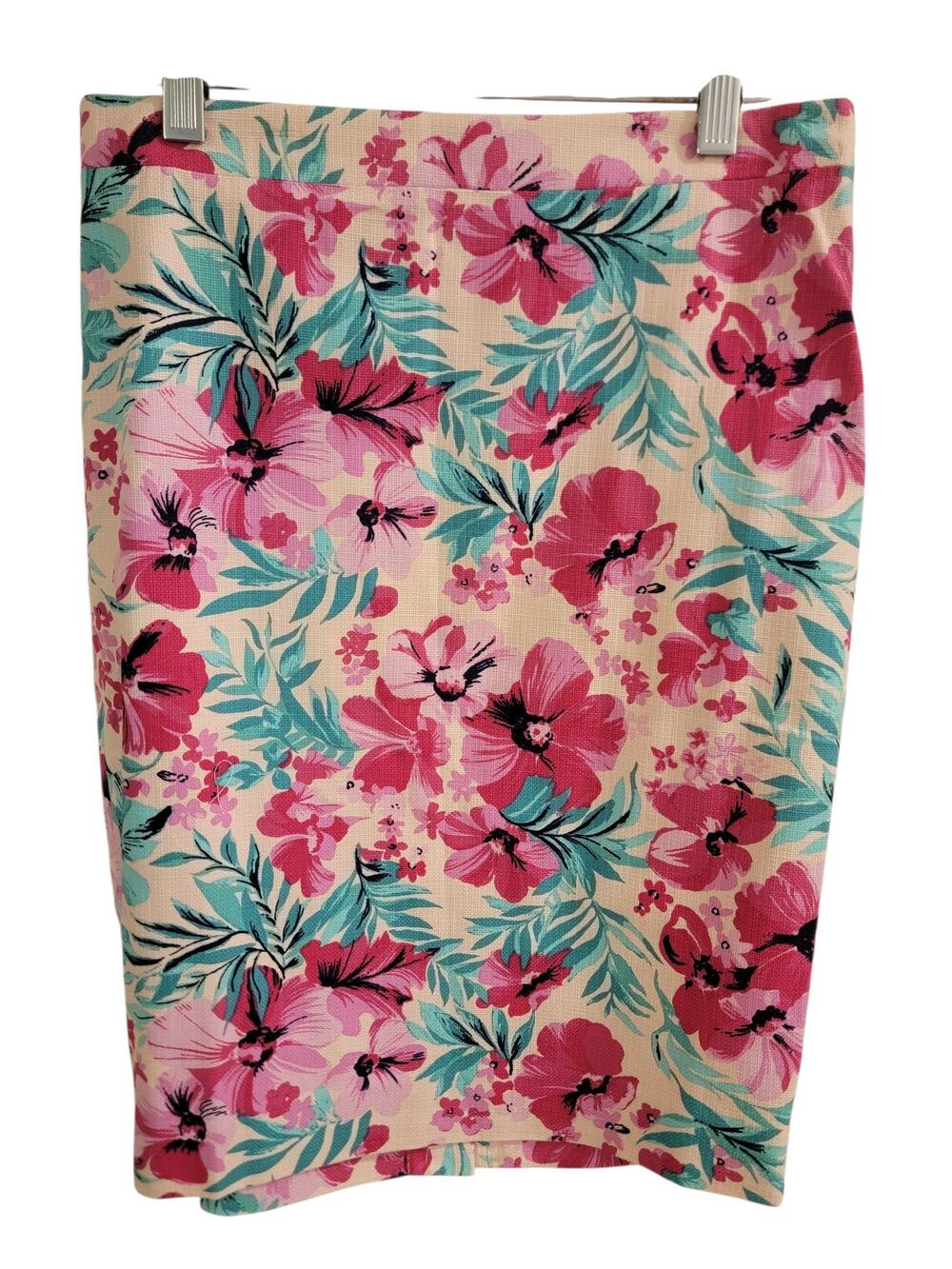 J.Crew Factory Tropical Floral Pencil Skirt Women's Size 2 NWT Pink Cotton